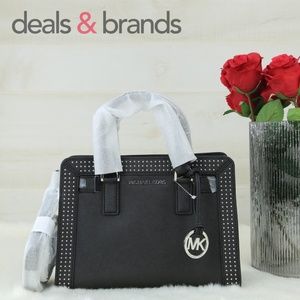 NWT MICHAEL KORS Dillon Micro Stud Top Zip Satchel